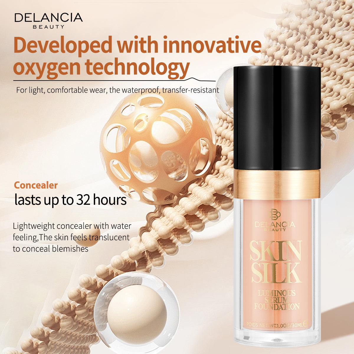 AfzalJee™ Skin Silk Luminous Serum Foundation By Delancia Beauty