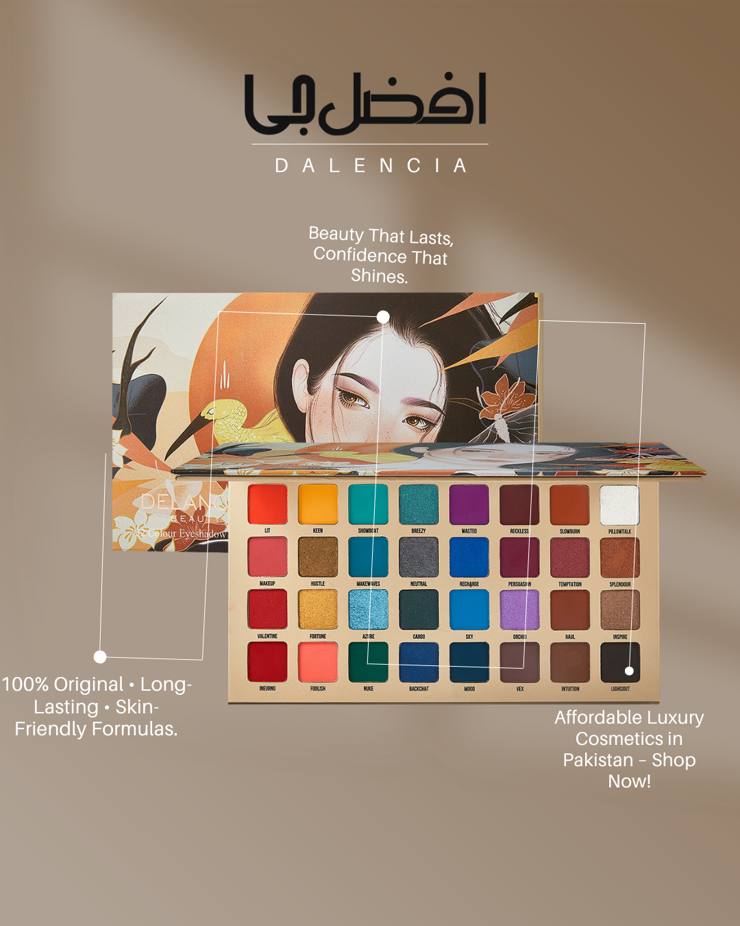 AfzalJee™ Shimmer Eyeshadow Palette 32 Colors By Delancia Beauty