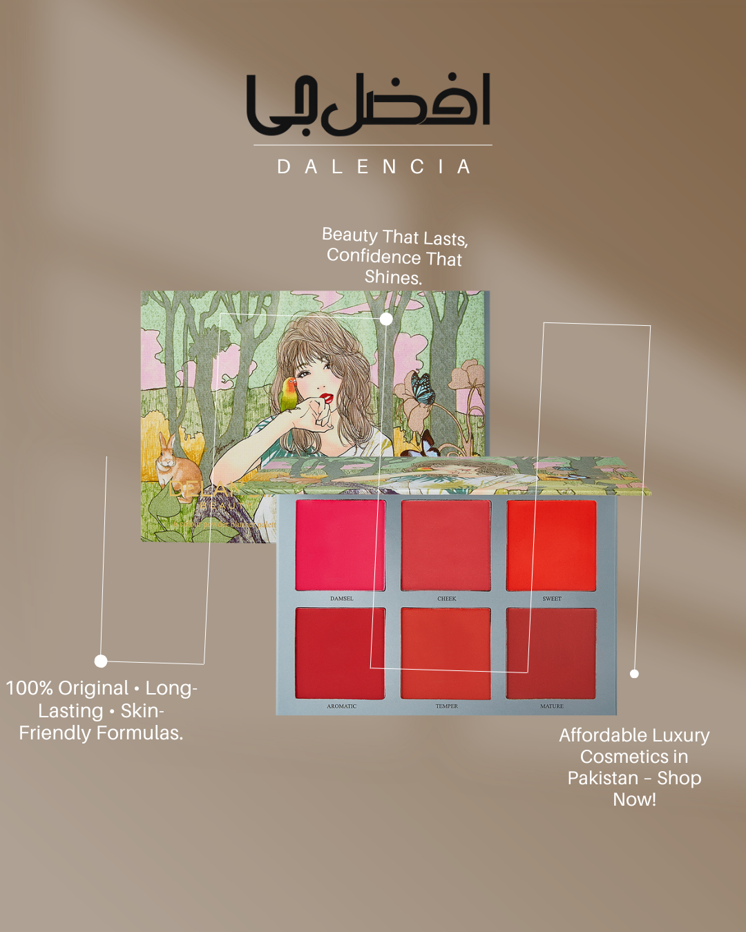 AfzalJee™ Blusher Palette Multipurpose By Dalencia Beauty