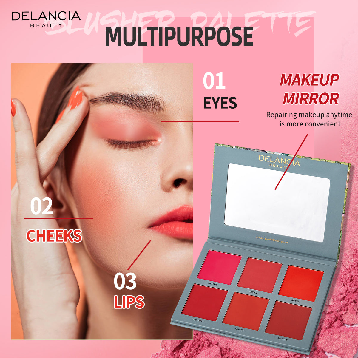 AfzalJee™ Blusher Palette Multipurpose By Dalencia Beauty