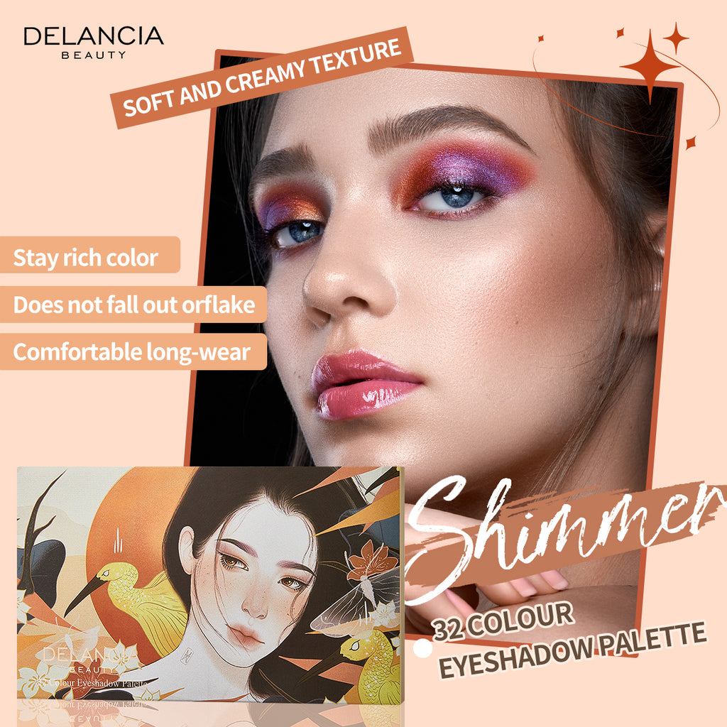 AfzalJee™ Shimmer Eyeshadow Palette 32 Colors By Delancia Beauty