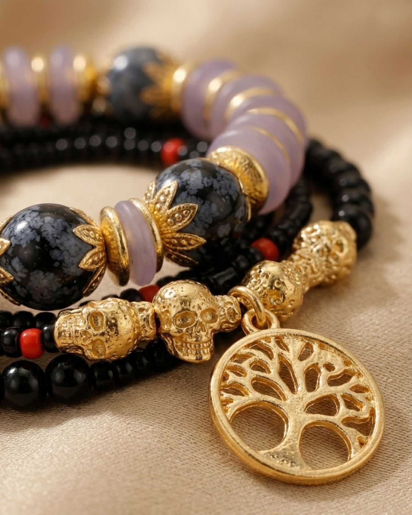 Heritage Gemstone Stack Bracelet