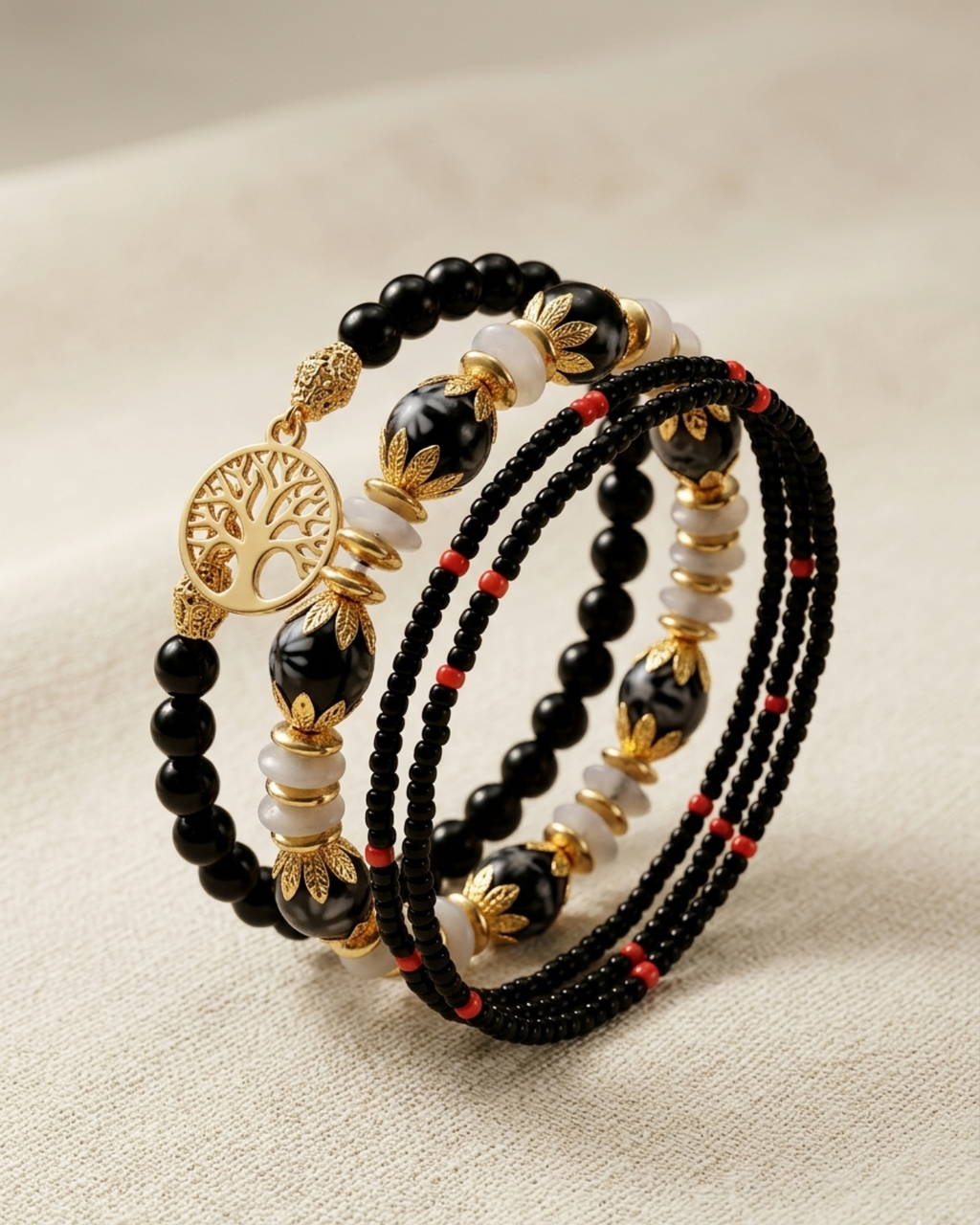 Heritage Gemstone Stack Bracelet