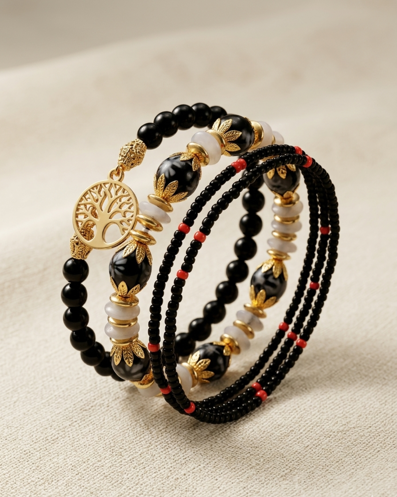 Heritage Gemstone Stack Bracelet