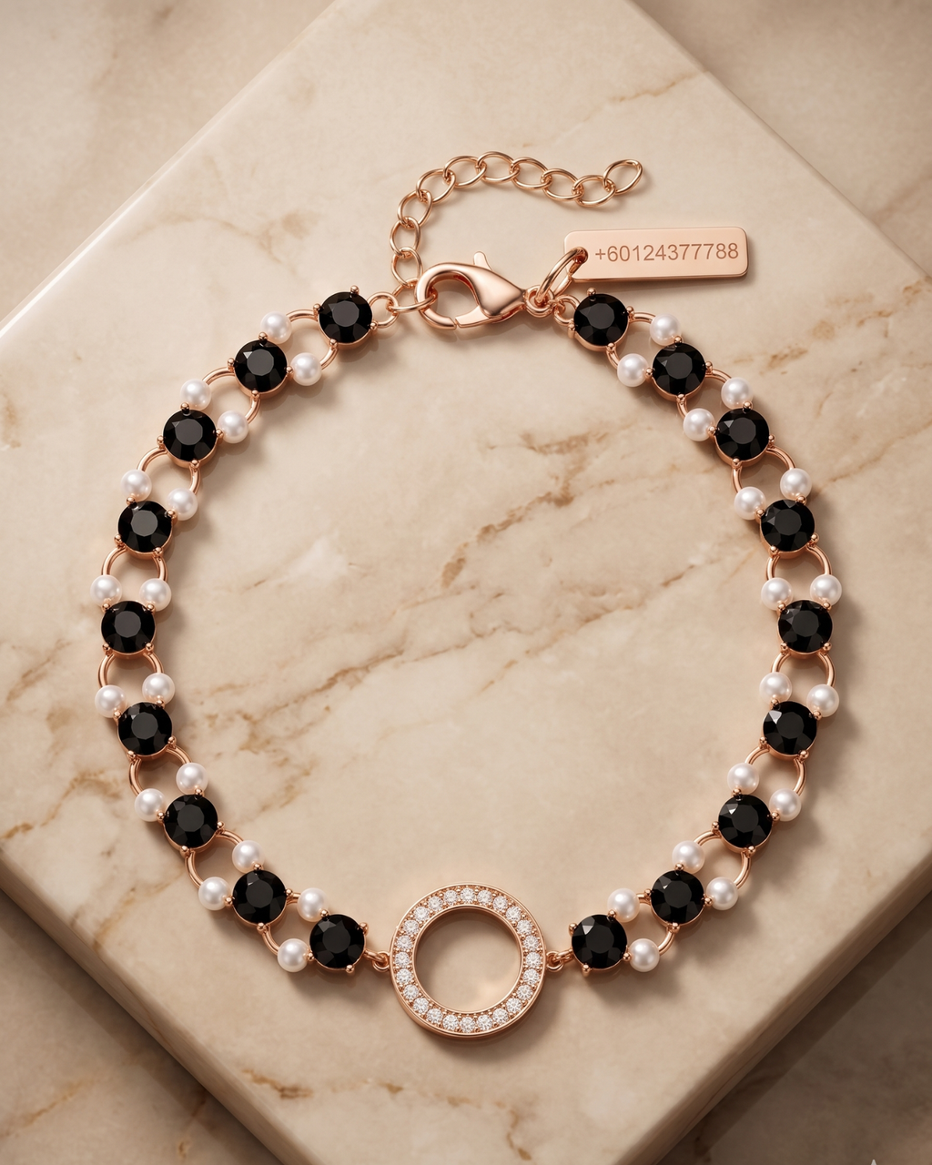Eternity Halo Pearl Bracelet