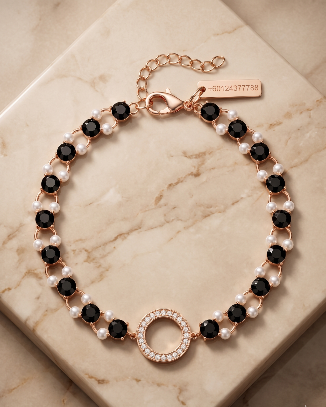 Eternity Halo Pearl Bracelet