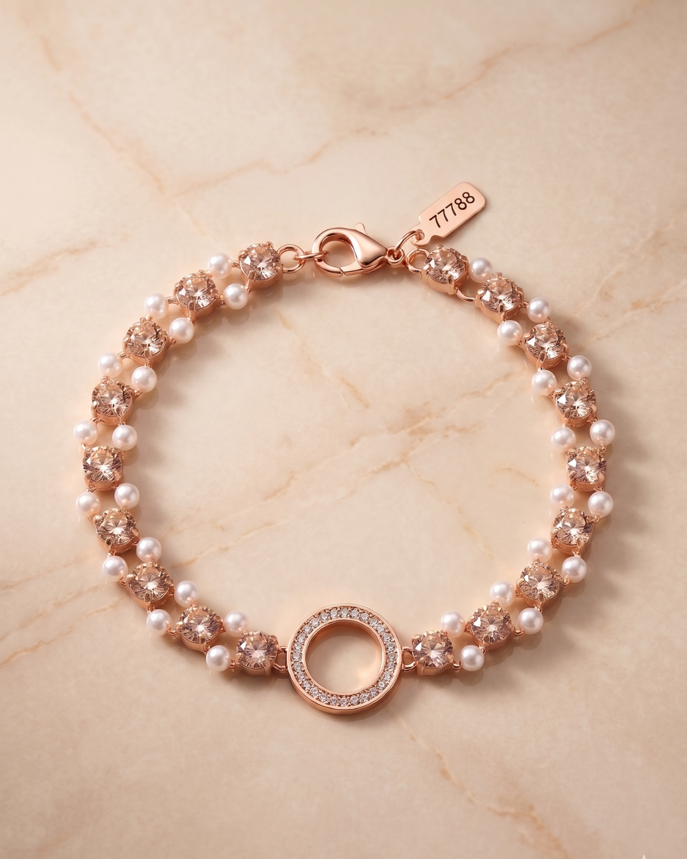 Eternity Halo Pearl Bracelet