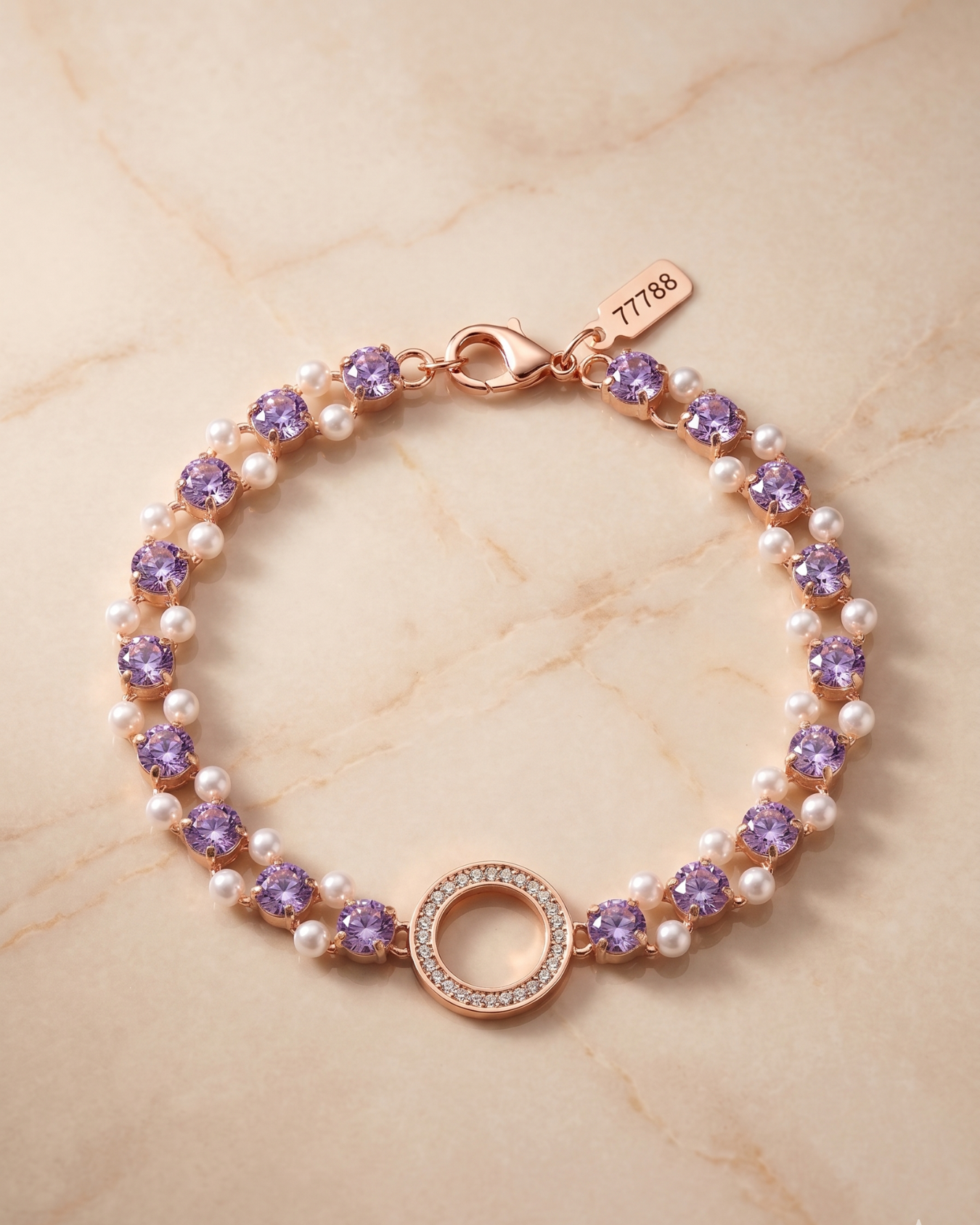 Eternity Halo Pearl Bracelet