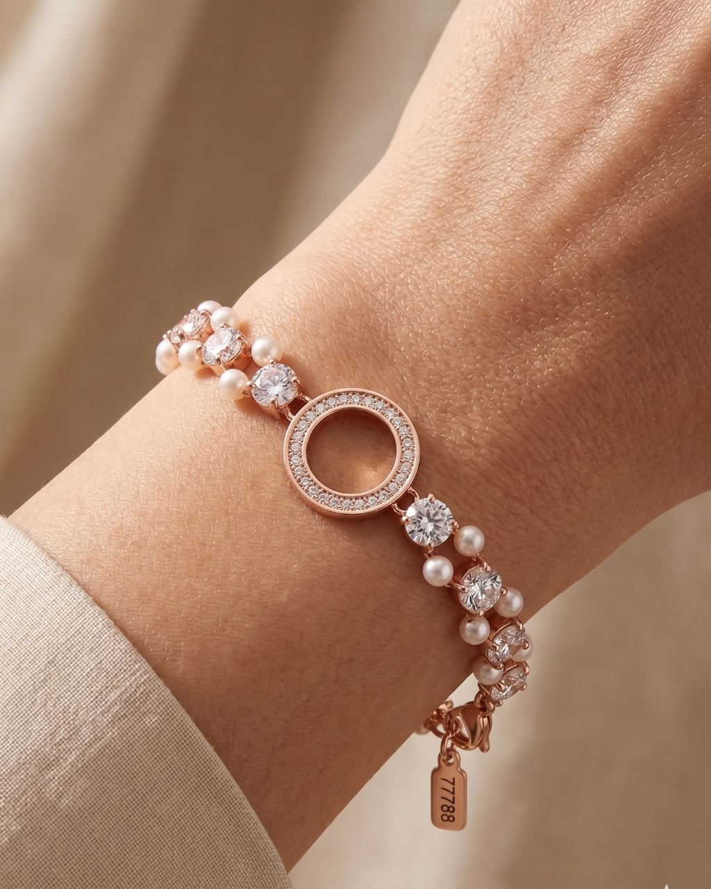 Eternity Halo Pearl Bracelet