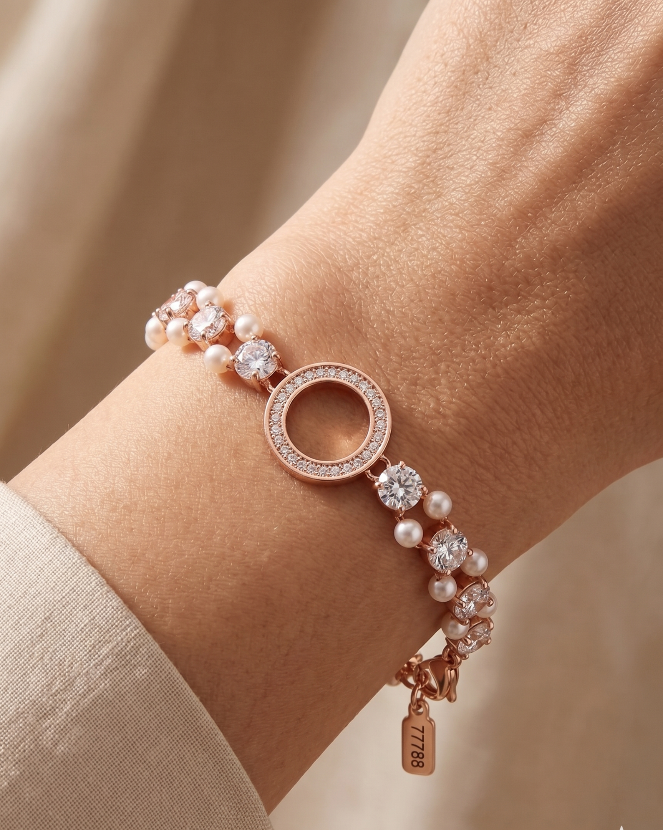 Eternity Halo Pearl Bracelet
