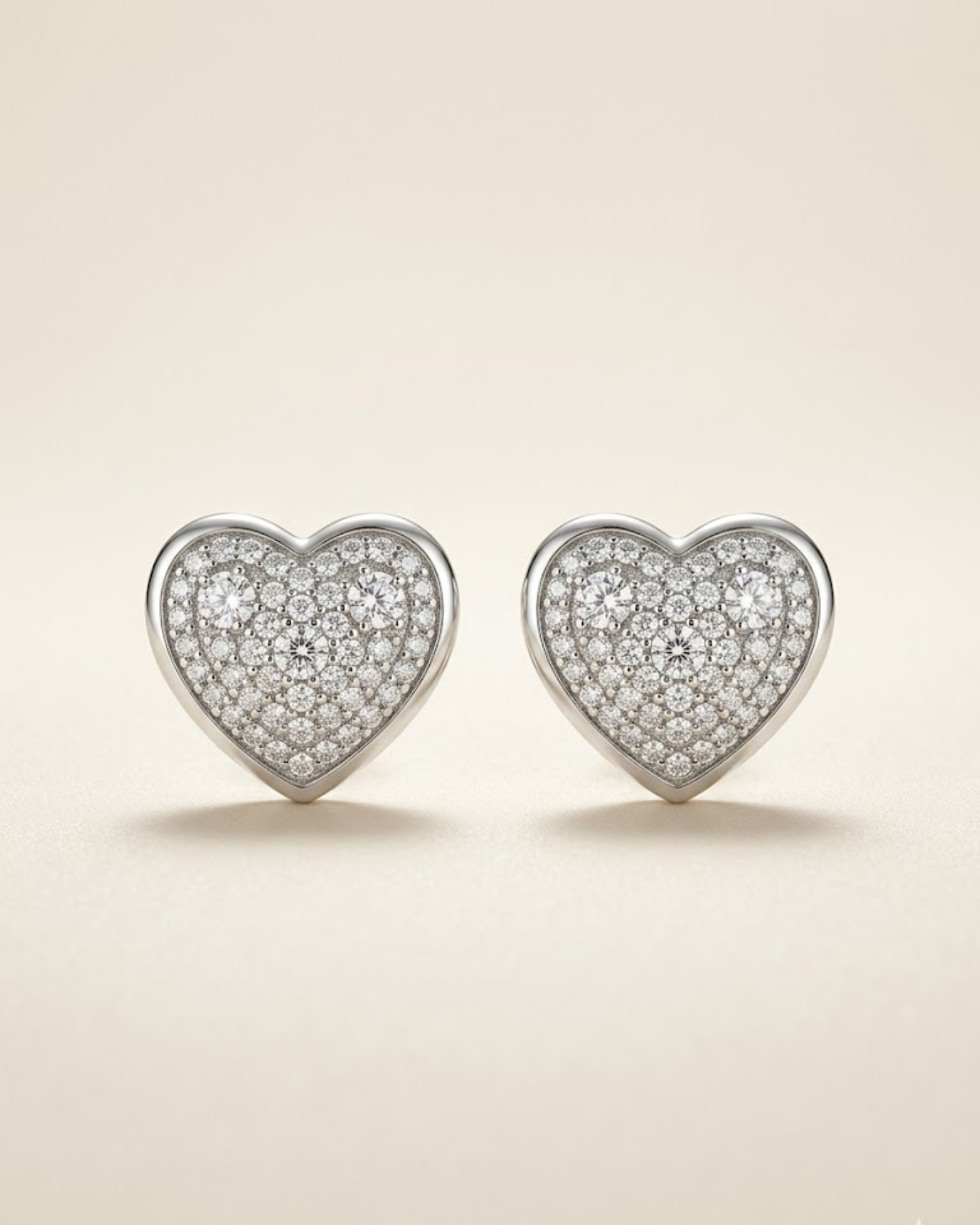 Pave Heart Studs