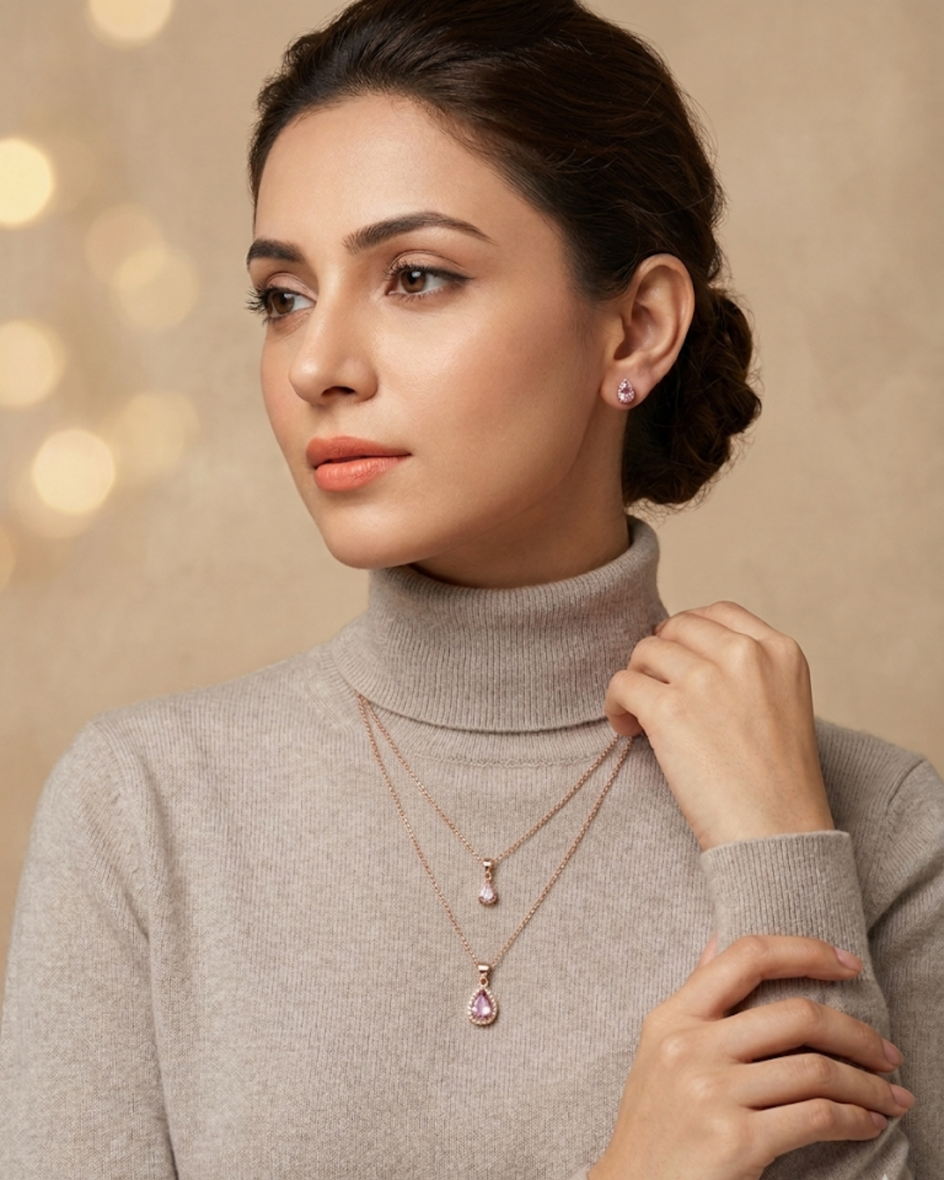 Layered Teardrop Locket & Tops