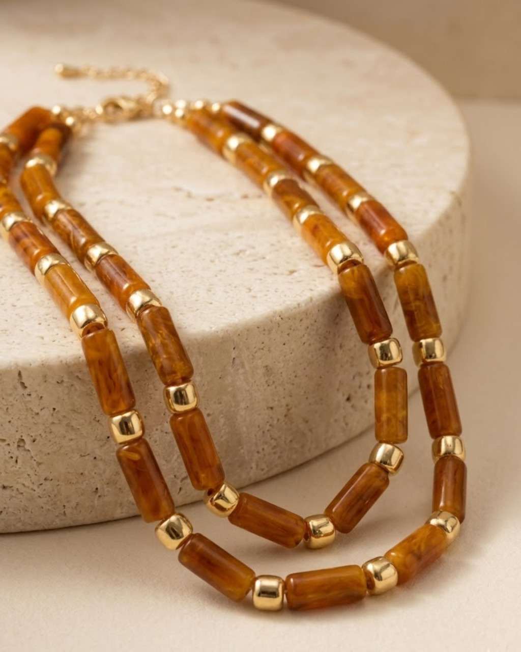 Resort Tube & Gold Strand Necklace