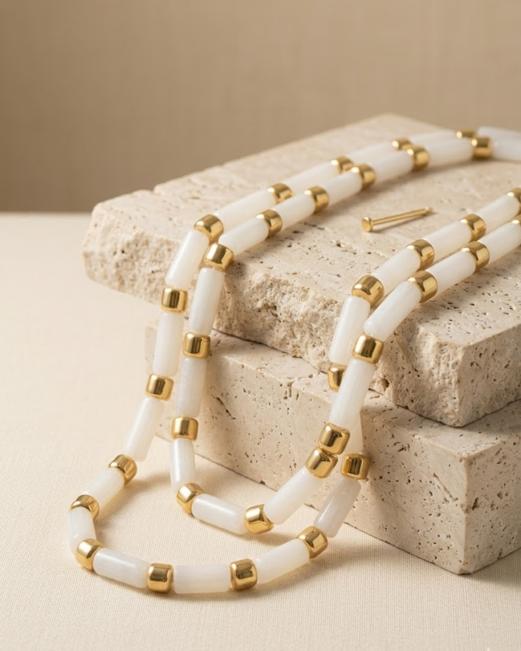 Resort Tube & Gold Strand Necklace