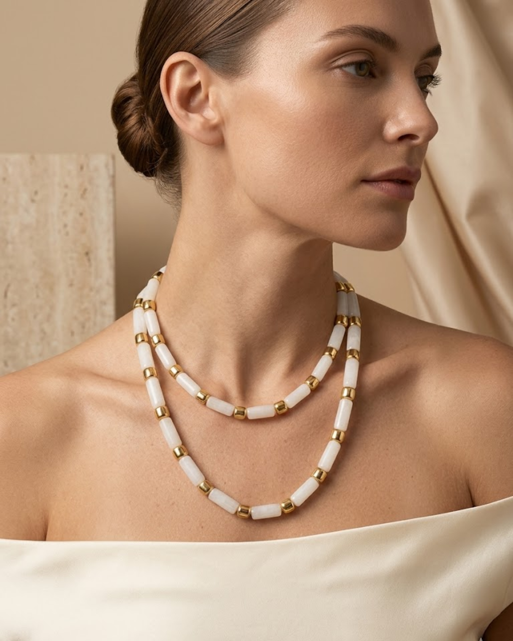 Resort Tube & Gold Strand Necklace