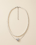 Silver Heart Pearl Chain