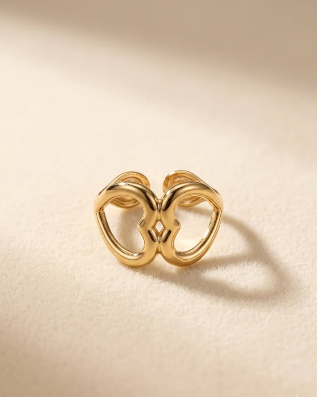 Twin Hollow Heart Ring