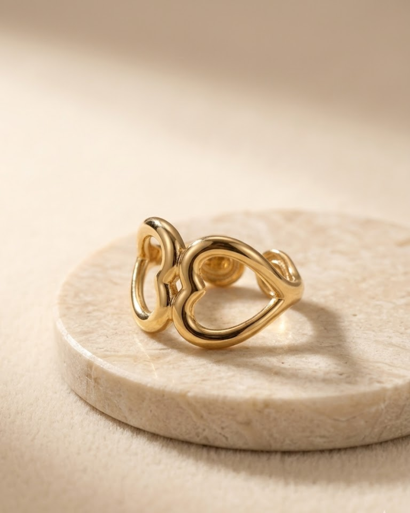 Twin Hollow Heart Ring